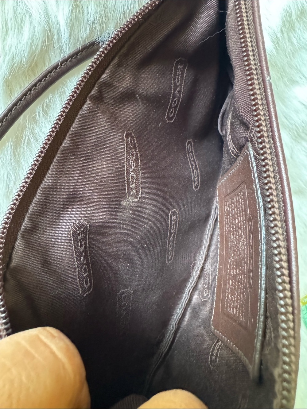 Coach Dark Brown Leather Turnlock Wristlet - Picture 4 of 14